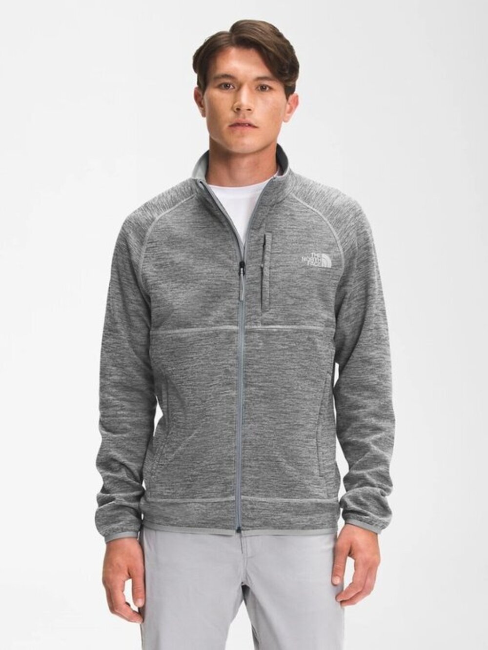 The North Face Fleece Jacket Canyonlands Full Zip Heathered Gray Men's Size L